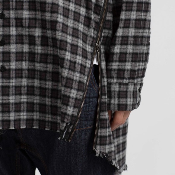 One Teaspoon Unisex Upsized Check Zip Shirt Dress - Picture 3 of 5